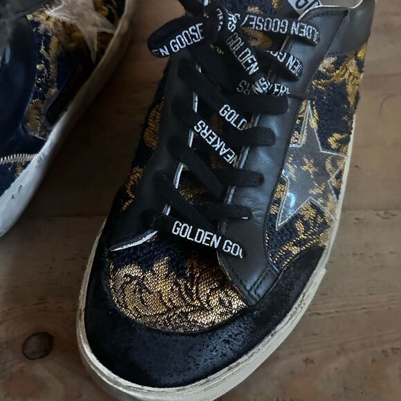 Golden Goose Black and Gold damask tapestry Sneakers - Picture 9 of 12